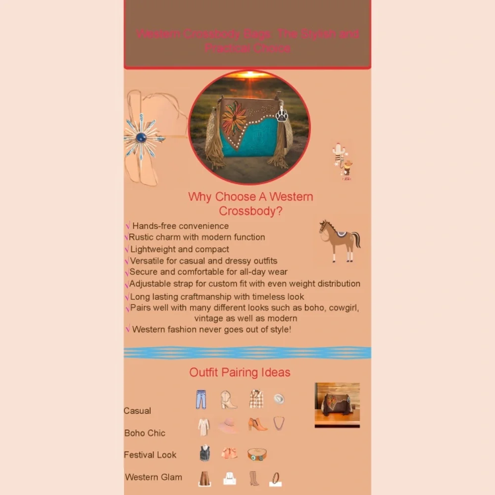 Western Fringe Crossbody Purse Flower Vegan Boho Bags Women Cowgirl Handbags - Picture 11 of 13